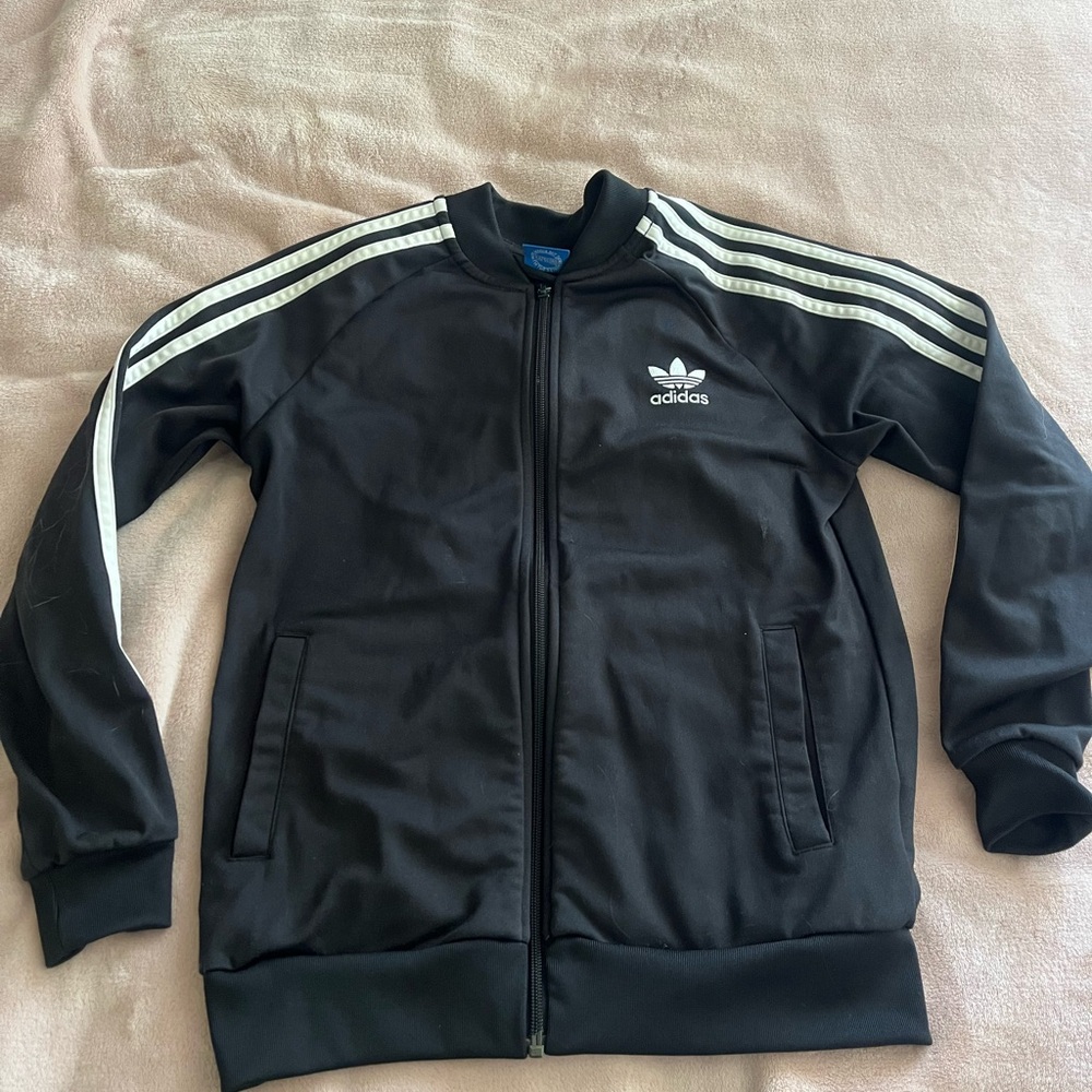 Adidas Black Jacket with White Accents